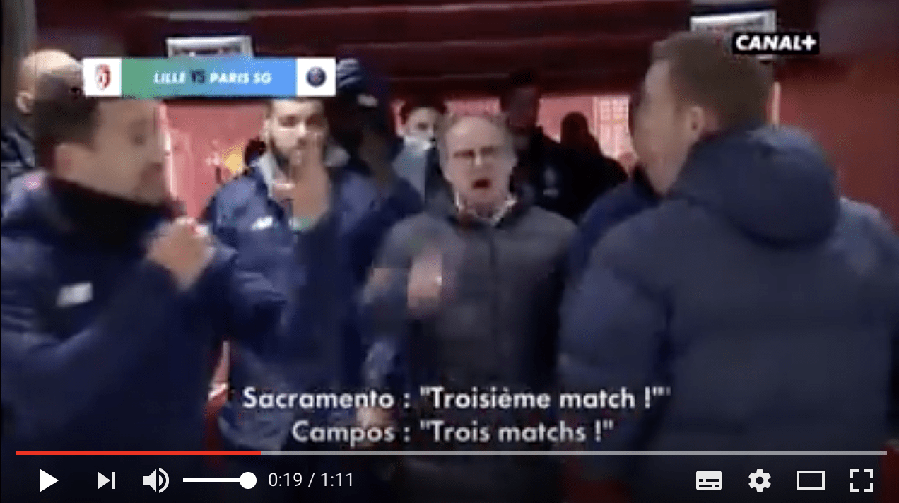Luís Campos solta fúria no intervalo do jogo do Lille