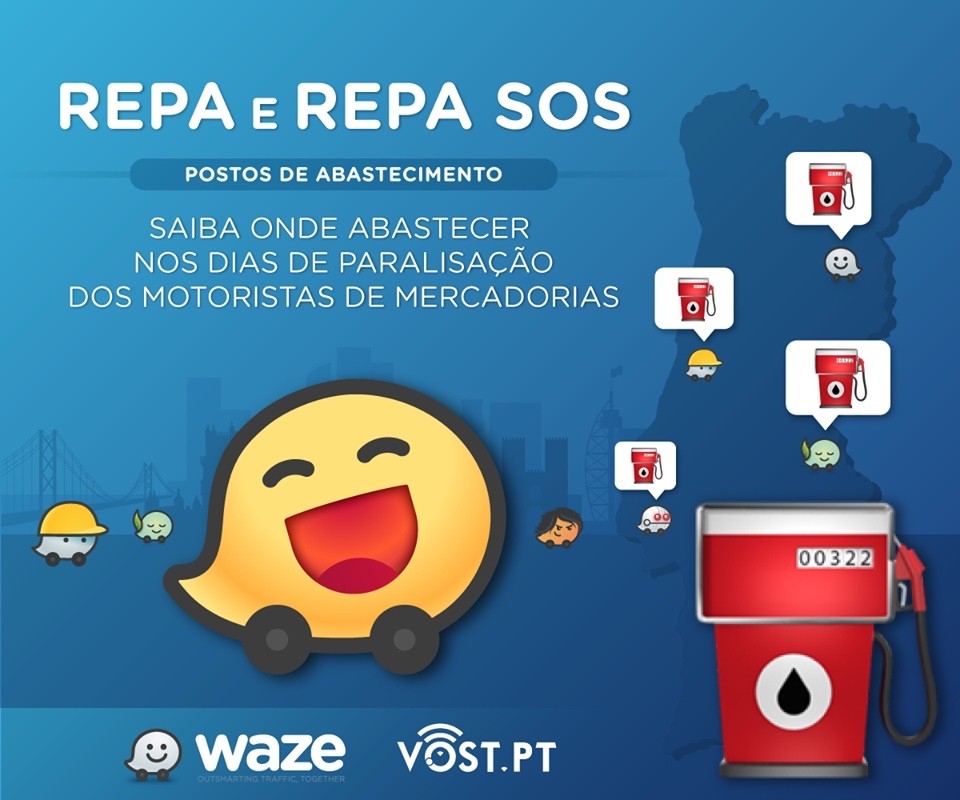 Waze e Vosp.pt juntos para informar onde #janaodaparaabastecer