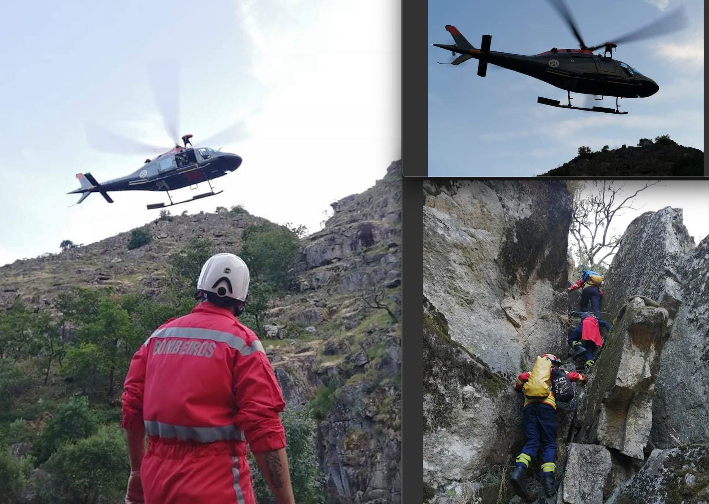 Homem de Vila Verde resgatado pela Força Aérea após queda em ravina no Lindoso