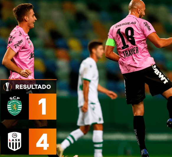 Sporting goleado em casa pelo Lask Linz e é eliminado da Liga Europa