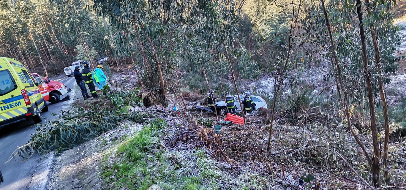 Carro cai a ravina em Tibães e provoca ferimentos em condutora