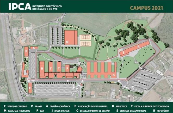mapa do campus do IPCA