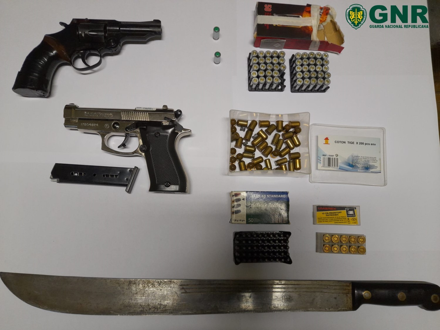 GNR apreende armas na sequência de ameaças em Guimarães