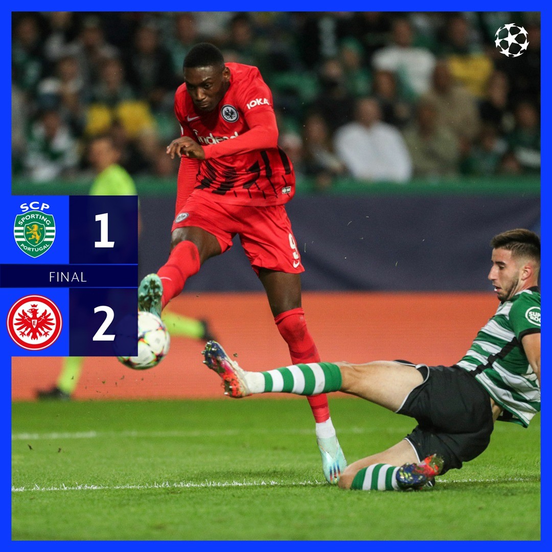Sporting perde em casa com Eintracht Frankfurt e segue para a Liga Europa