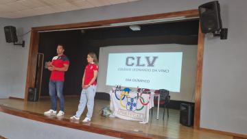 Emanuel Silva e Jéssica Augusto celebraram Dia Olímpico no Colégio Leonardo da Vinci