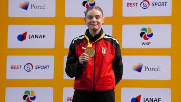 Leonor Gonçalves conquistou medalha de ouro na etapa da Karate 1 Youth League