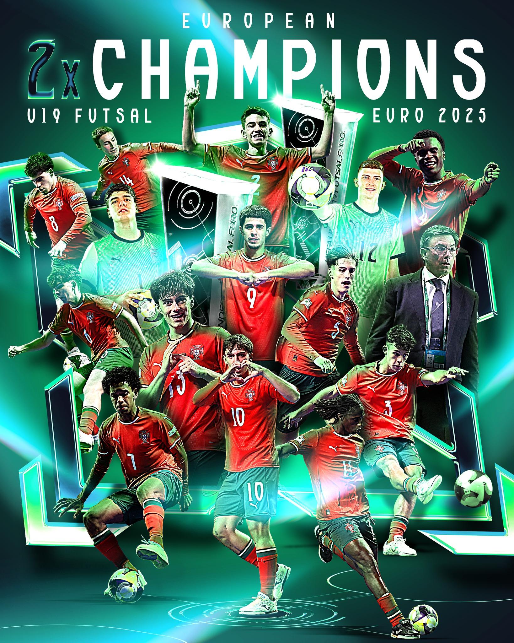 Portugal sagra-se bicampeão europeu de futsal de sub-19