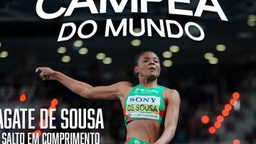 Agate Sousa campeã do Mundo de salto em comprimento 18 anos depois de Naide Gomes