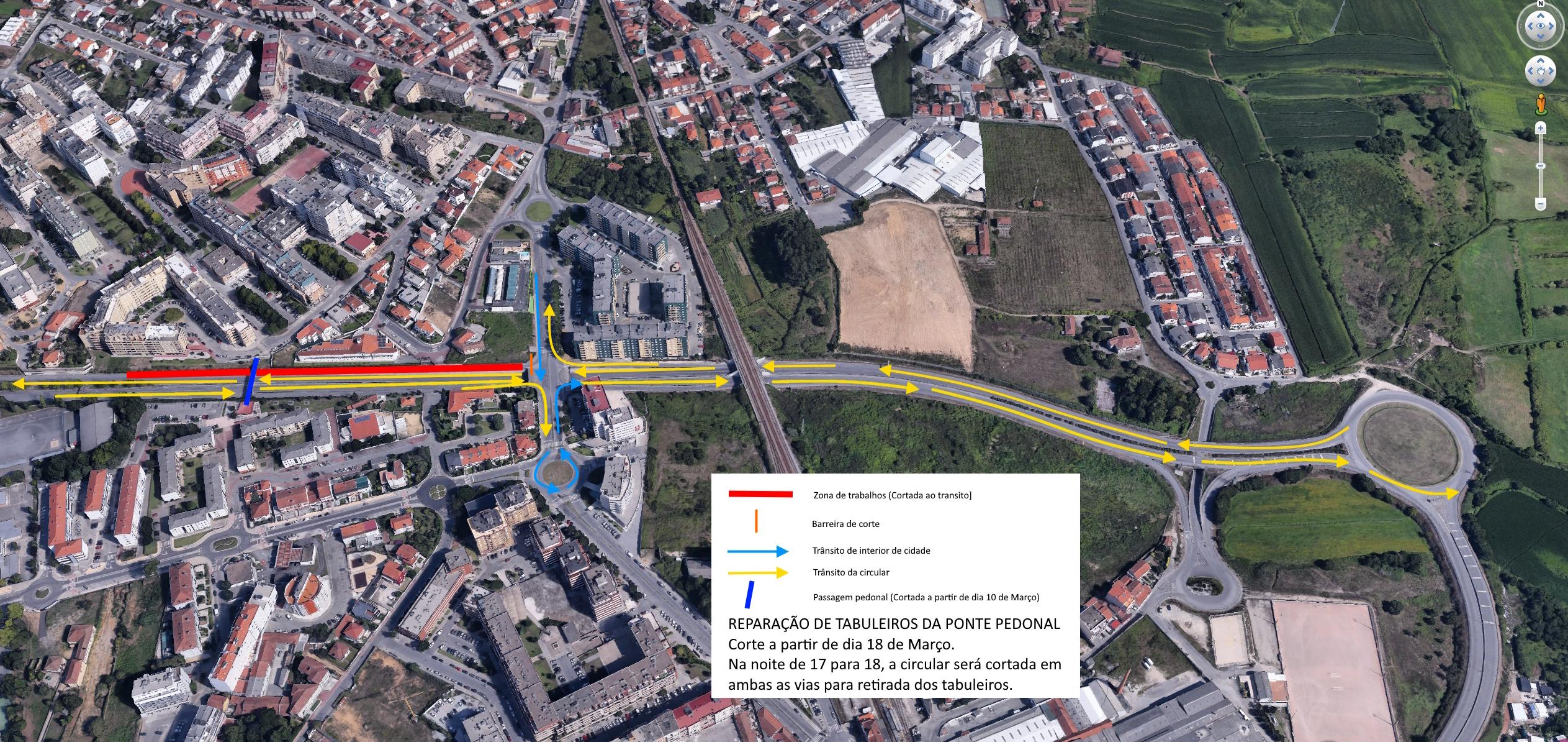 Acesso pedonal sobre a variante de Barcelos cortado esta segunda-feira