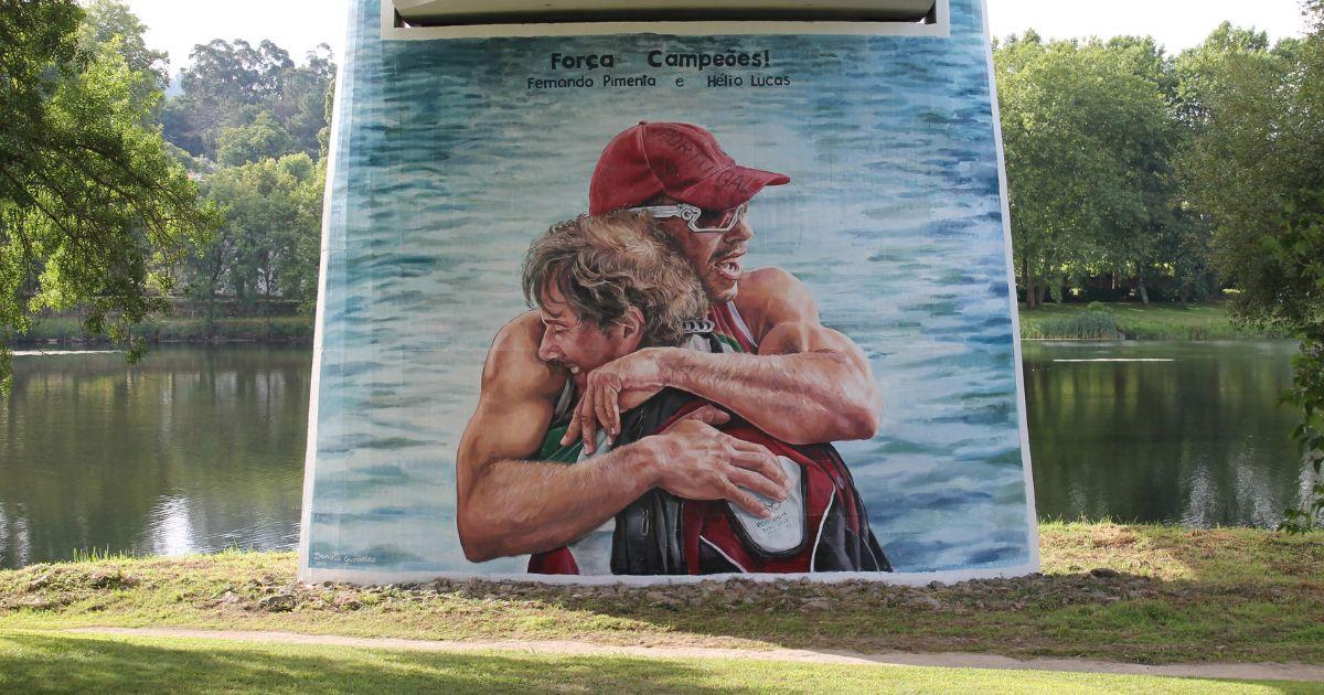 Mural em Ponte de Lima homenageia Fernando Pimenta e o seu treinador