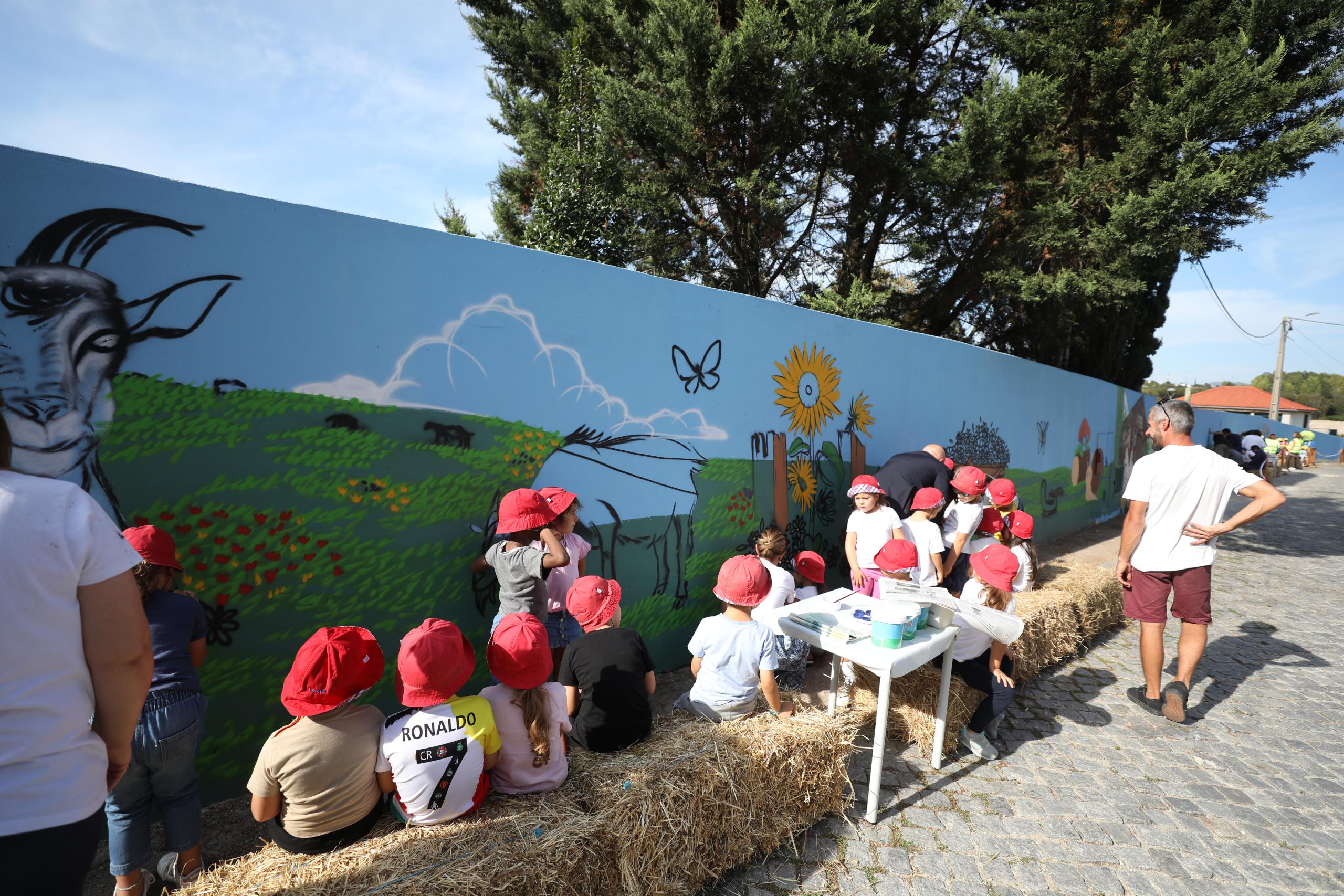 Muro da Quinta Pedagógica ganha cor e mostra a ruralidade que ali se vive