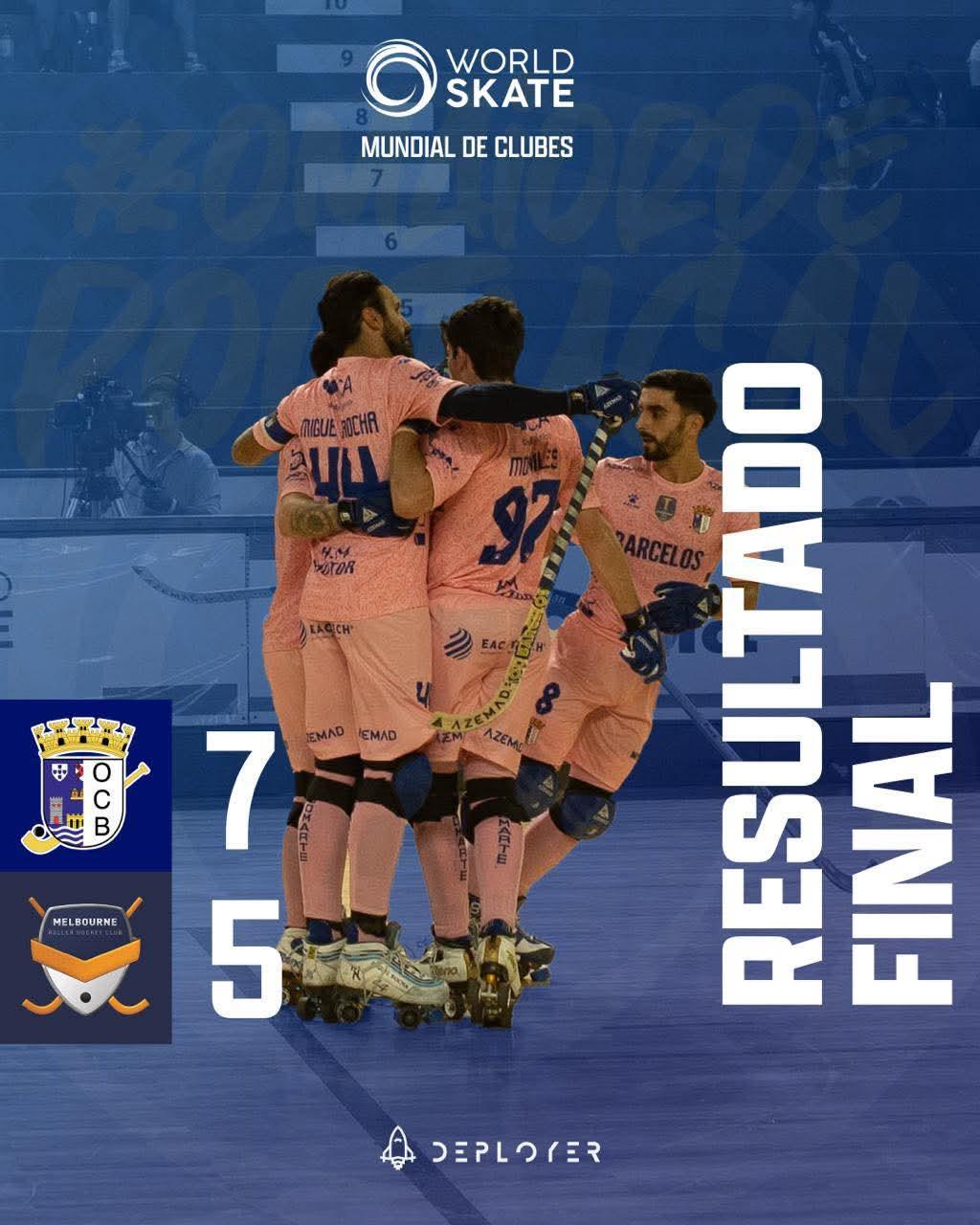 Óquei Barcelos vence Grupo B no Mundial de clubes e espera por rival nas 'meias'