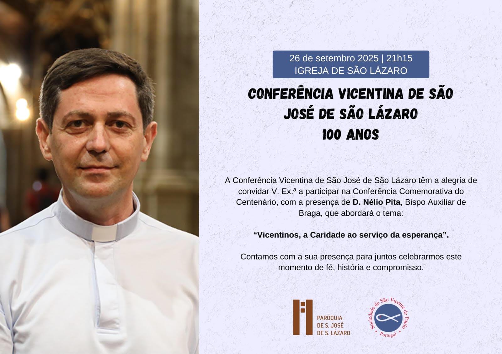 D. Nélio Pita, Bispo Auxiliar de Braga, é orador de conferência hoje na Paróquia de São Lázaro