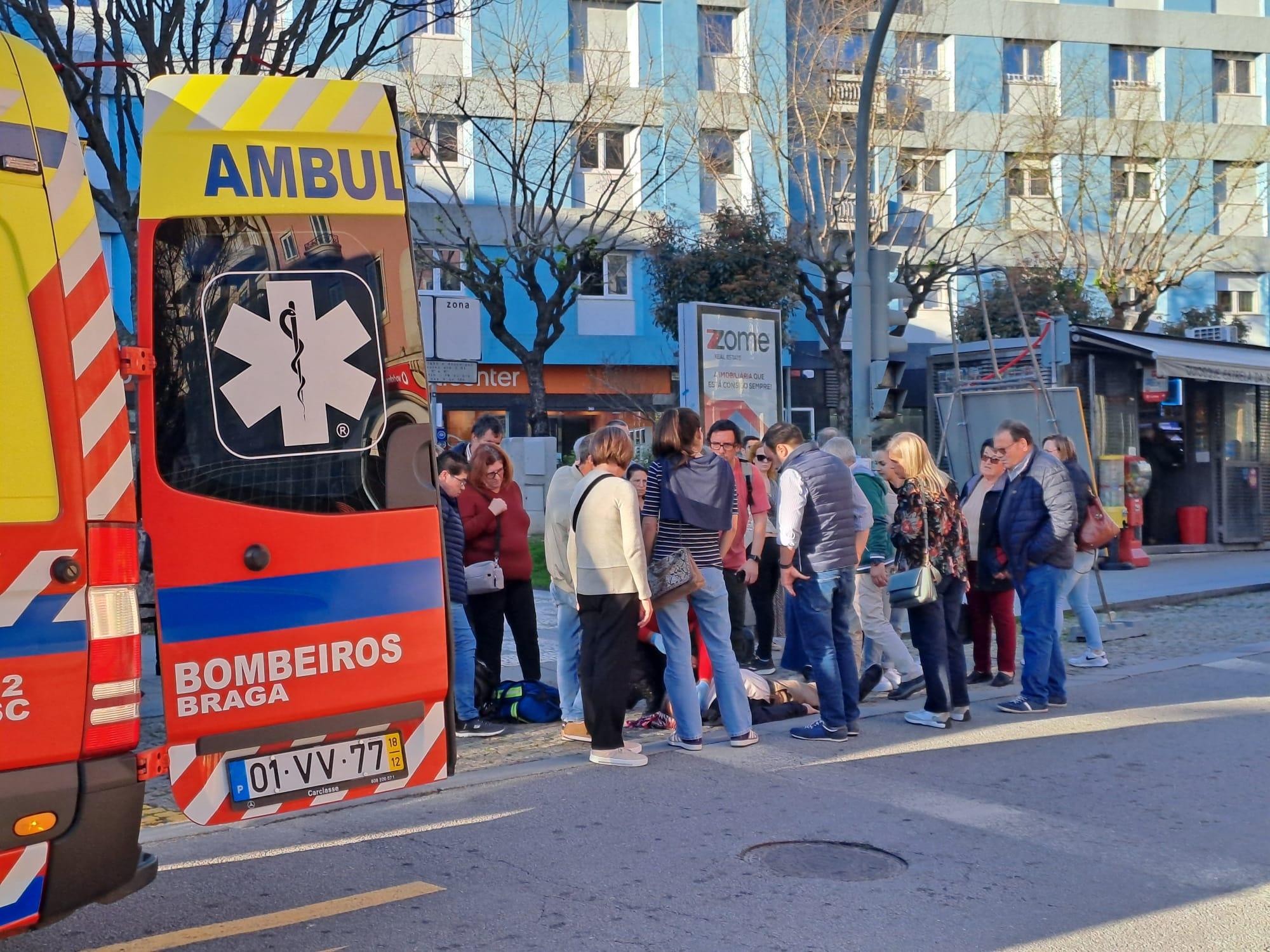 Homem de 65 anos ferido ao ser atropelado por trotinete no centro de Braga