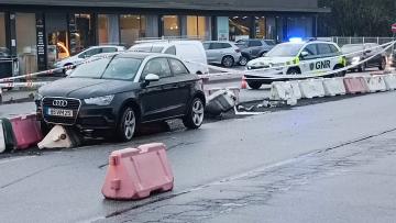 Acidente aparatoso faz um ferido e provoca caos no trânsito junto ao Hotel Meliã, em Braga